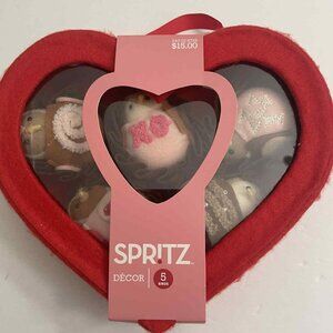 Spritz Featherly Friends Valentine's Day Fabric Bird Heart Box Decor